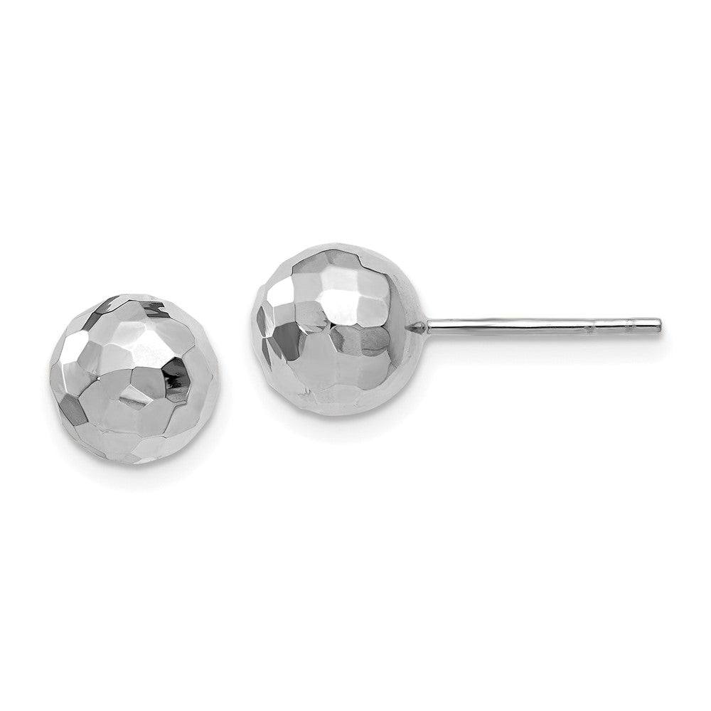Leslie's 14K White Gold Polished Faceted Post EarringsLE678