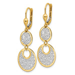 Load image into Gallery viewer, Leslie&#39;s 14K w/White Rhodium Polished &amp; Textured Leverback EarringsLE697
