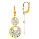 Load image into Gallery viewer, Leslie&#39;s 14K w/White Rhodium Polished &amp; Textured Leverback EarringsLE697
