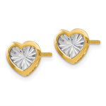 Load image into Gallery viewer, Leslie&#39;s 14K w/White Rhodium Polished &amp; D/C Heart Post EarringsLE701
