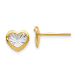 Load image into Gallery viewer, Leslie&#39;s 14K w/White Rhodium Polished &amp; D/C Heart Post EarringsLE701
