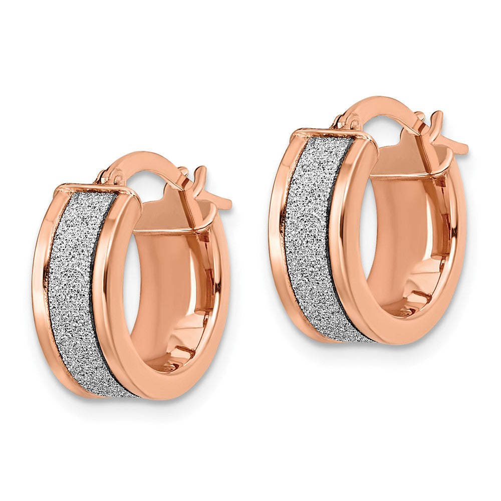 Leslie's 14K Rose Gold Glimmer Infused Hinged Hoop EarringsLE718