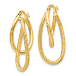 Load image into Gallery viewer, Leslie&#39;s 14K Polished and Textured Hinged Hoop EarringsLE753
