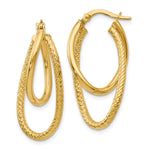 Load image into Gallery viewer, Leslie&#39;s 14K Polished and Textured Hinged Hoop EarringsLE753
