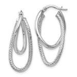 Load image into Gallery viewer, Leslie&#39;s 14K White Gold Polished and Textured Hinged Hoop EarringsLE754
