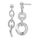 Load image into Gallery viewer, Leslie&#39;s 14K White Gold Polished Textured Post Dangle EarringsLE822
