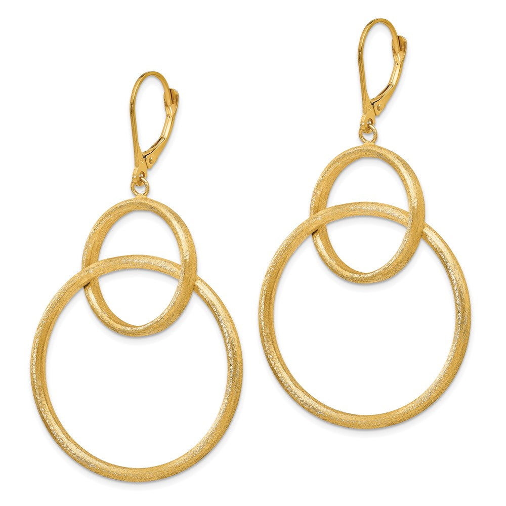 Leslie's 14K Scratch Finish Round Leverback EarringsLE825