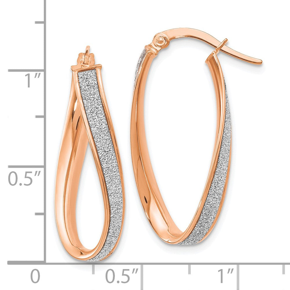 Leslie's 14K Rose Gold Glimmer Infused Twist Hoop EarringsLE851