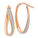 Load image into Gallery viewer, Leslie&#39;s 14K Rose Gold Glimmer Infused Twist Hoop EarringsLE851
