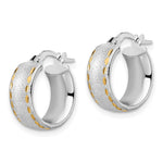 Load image into Gallery viewer, Leslie&#39;s 14K White Gold Polished D/C Brushed Small Hoop EarringsLE866
