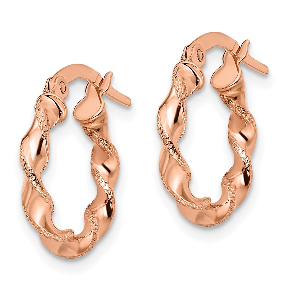 Leslie's 14K Rose Gold Twisted Hoop EarringsLE874