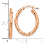 Load image into Gallery viewer, Leslie&#39;s 14K Rose Gold Textured Oval Hoop EarringsLE875
