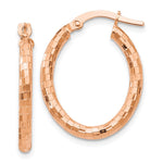 Load image into Gallery viewer, Leslie&#39;s 14K Rose Gold Textured Oval Hoop EarringsLE875
