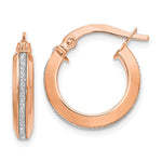 Load image into Gallery viewer, Leslie&#39;s 14K Rose Gold Polished Glimmer Infused Hoop EarringsLE876

