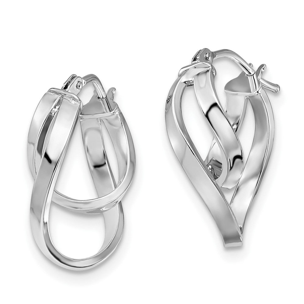 Leslie's 14K White Gold Polished Hinged Hoop EarringsLE883