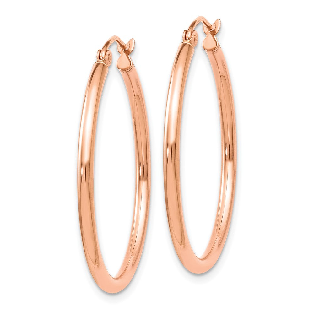 Leslie's 14K Rose Gold 2mm Polished Hoop EarringsLE887