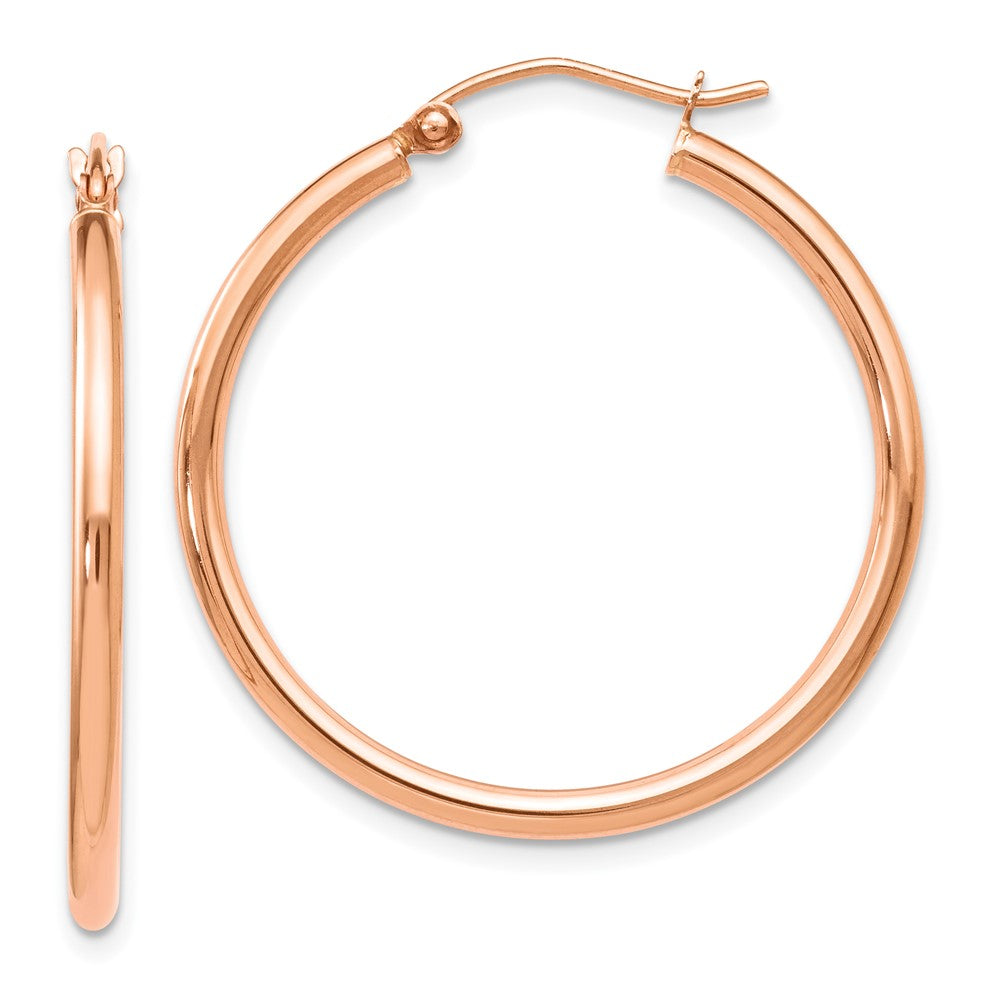 Leslie's 14K Rose Gold 2mm Polished Hoop EarringsLE887