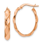 Load image into Gallery viewer, Leslie&#39;s 14K Rose Gold Polished and Twisted Oval Hoop EarringsLE891

