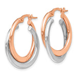 Load image into Gallery viewer, Leslie&#39;s 14K Two-tone Polished Hinged Double Hoop EarringsLE910
