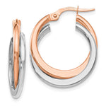 Load image into Gallery viewer, Leslie&#39;s 14K Two-tone Polished Hinged Double Hoop EarringsLE910
