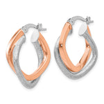 Load image into Gallery viewer, Leslie&#39;s 14K Two-tone Polished and Textured Hinged Hoop EarringsLE915
