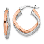 Load image into Gallery viewer, Leslie&#39;s 14K Two-tone Polished and Textured Hinged Hoop EarringsLE915
