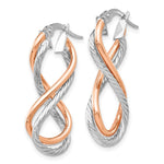 Load image into Gallery viewer, Leslie&#39;s 14K Two-tone Polished and Textured Twisted Hoop EarringsLE916
