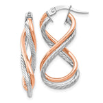 Load image into Gallery viewer, Leslie&#39;s 14K Two-tone Polished and Textured Twisted Hoop EarringsLE916
