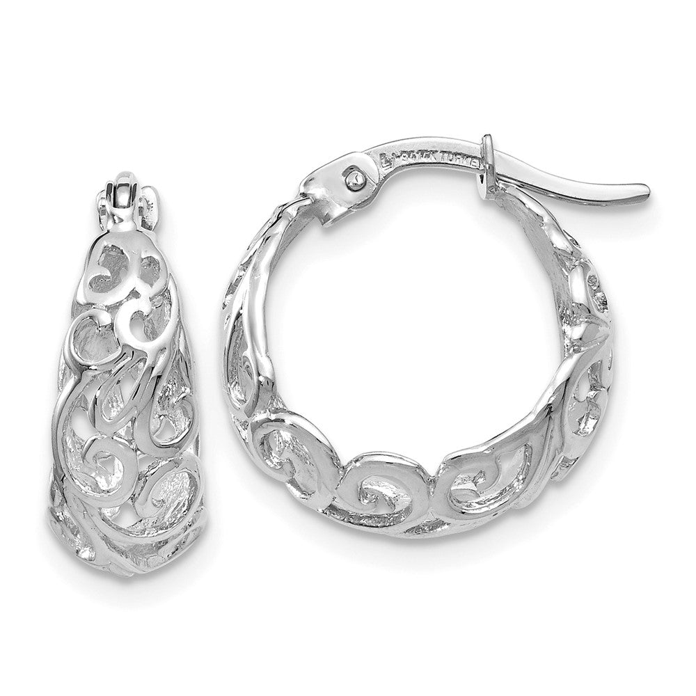 Leslie's 14K White Gold Polished Hoop EarringsLE917