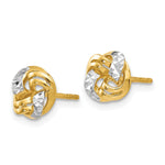 Load image into Gallery viewer, Leslie&#39;s 14K w/White Rhodium Polished &amp; D/C Post EarringsLE927
