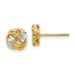 Load image into Gallery viewer, Leslie&#39;s 14K w/White Rhodium Polished &amp; D/C Post EarringsLE927
