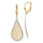 Load image into Gallery viewer, Leslie&#39;s 14K w/White Rhodium Polished &amp; D/C Leverback EarringsLE935
