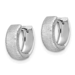 Load image into Gallery viewer, Leslie&#39;s 14K White Gold Polished &amp; Textured Hinged Hoop EarringsLE936
