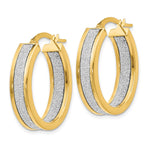 Load image into Gallery viewer, Leslie&#39;s 14K Polished Glimmer Infused Oval Hoop EarringsLE950
