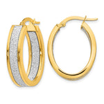 Load image into Gallery viewer, Leslie&#39;s 14K Polished Glimmer Infused Oval Hoop EarringsLE950
