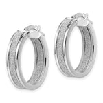 Load image into Gallery viewer, Leslie&#39;s 14K White Gold Polished Glimmer Infused Oval Hoop EarringsLE951
