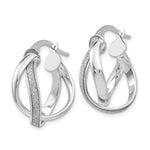 Load image into Gallery viewer, Leslie&#39;s 14K White Gold Glimmer Infused Polished Twisted Hoop EarringsLE972
