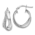 Load image into Gallery viewer, Leslie&#39;s 14K White Gold Glimmer Infused Polished Twisted Hoop EarringsLE972
