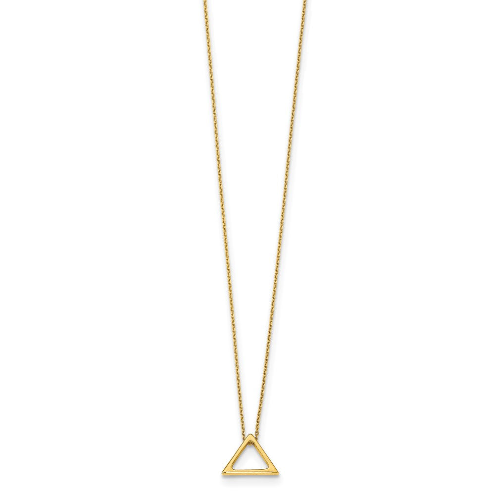 Leslie's 14K Polished Triangle w/2 in ext. NecklaceLF1015-16