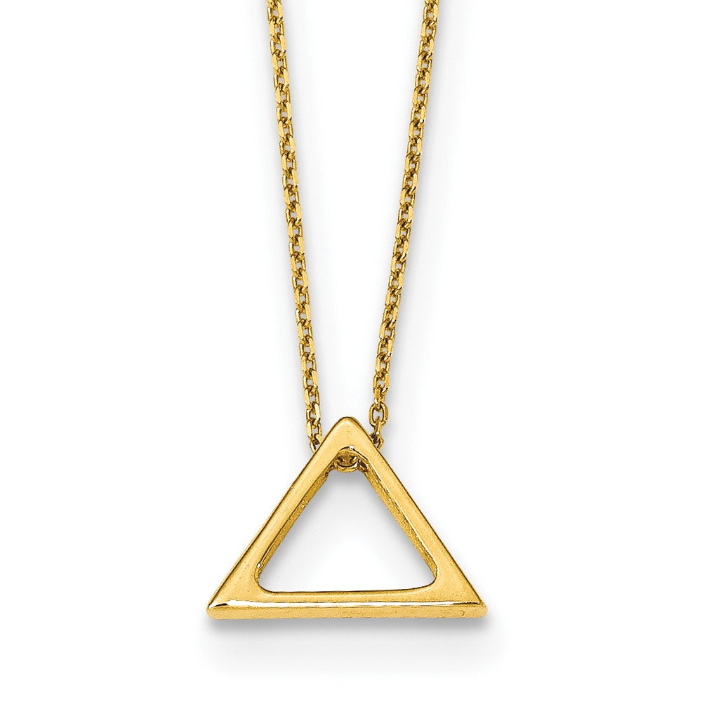 Leslie's 14K Polished Triangle w/2 in ext. NecklaceLF1015-16