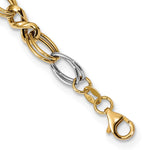 Load image into Gallery viewer, Leslie&#39;s 14K Two-tone Polished Fancy Link NecklaceLF1057-18
