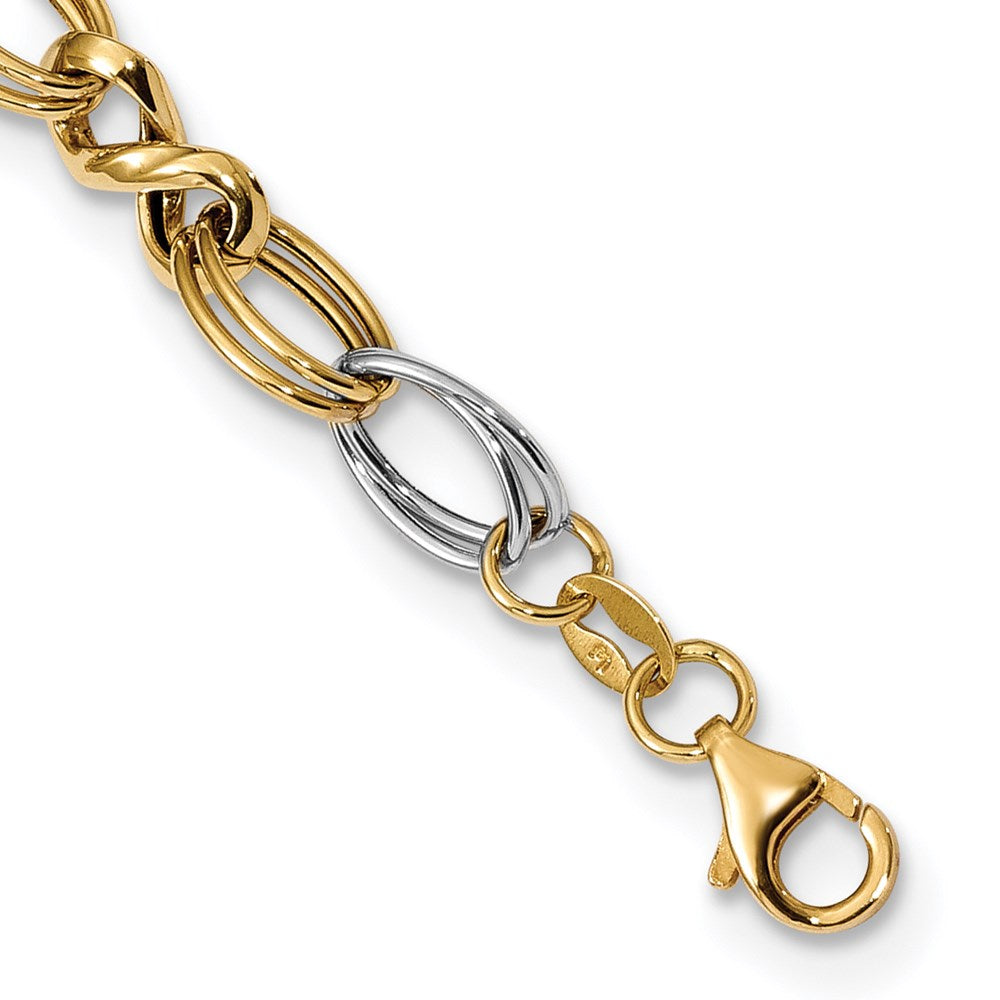 Leslie's 14K Two-tone Polished Fancy Link NecklaceLF1057-18