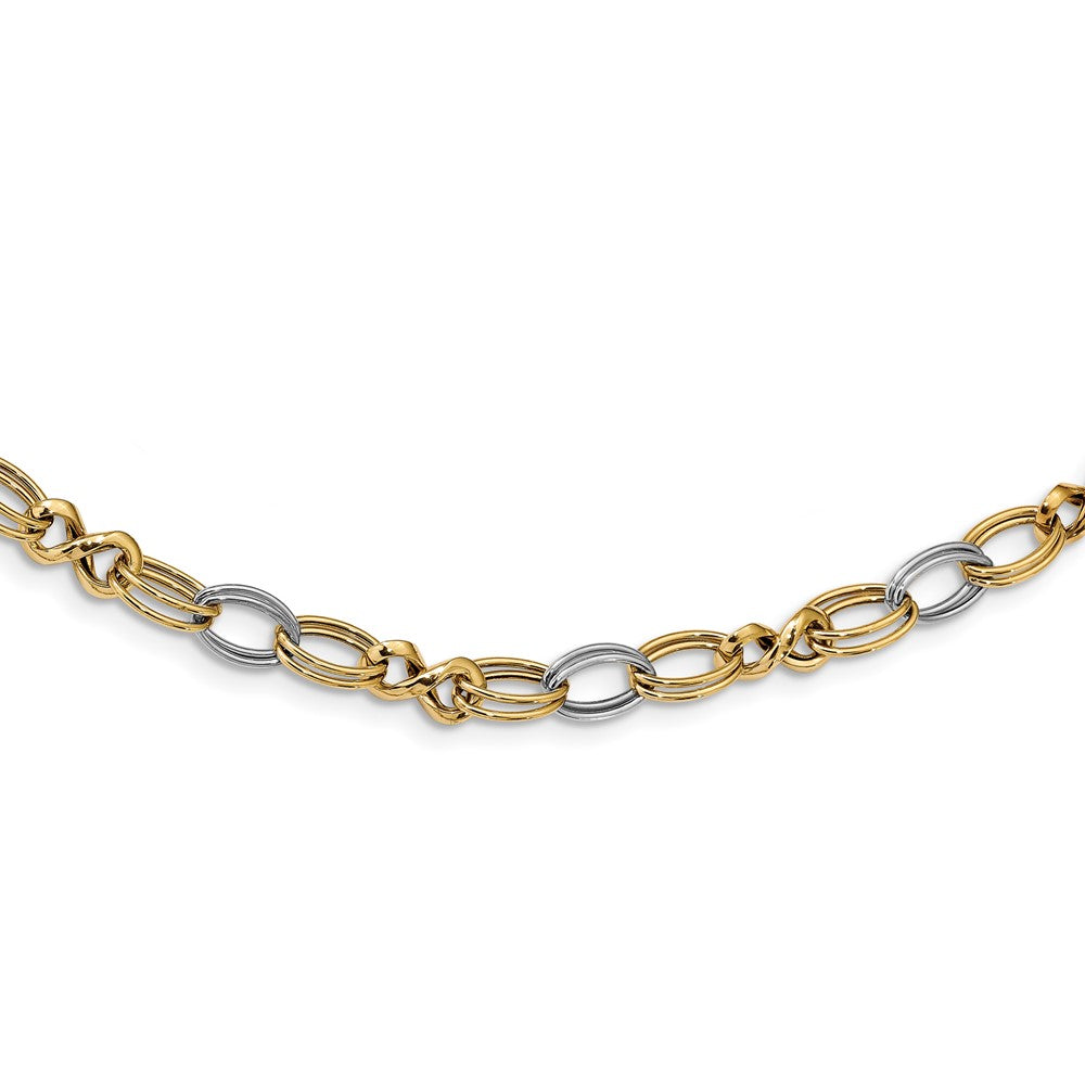 Leslie's 14K Two-tone Polished Fancy Link NecklaceLF1057-18
