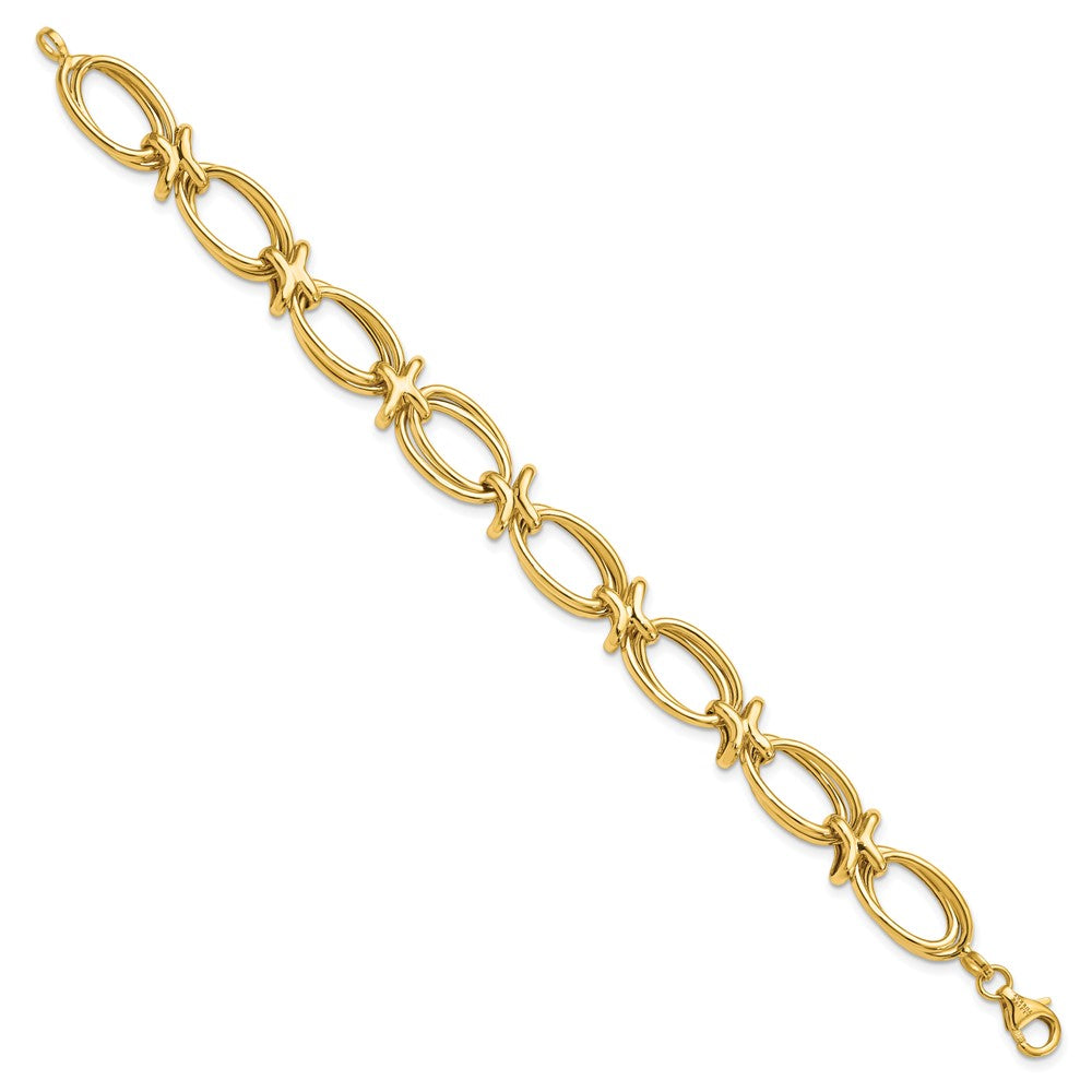 Leslie's 14K Polished Fancy Link BraceletLF1104-7