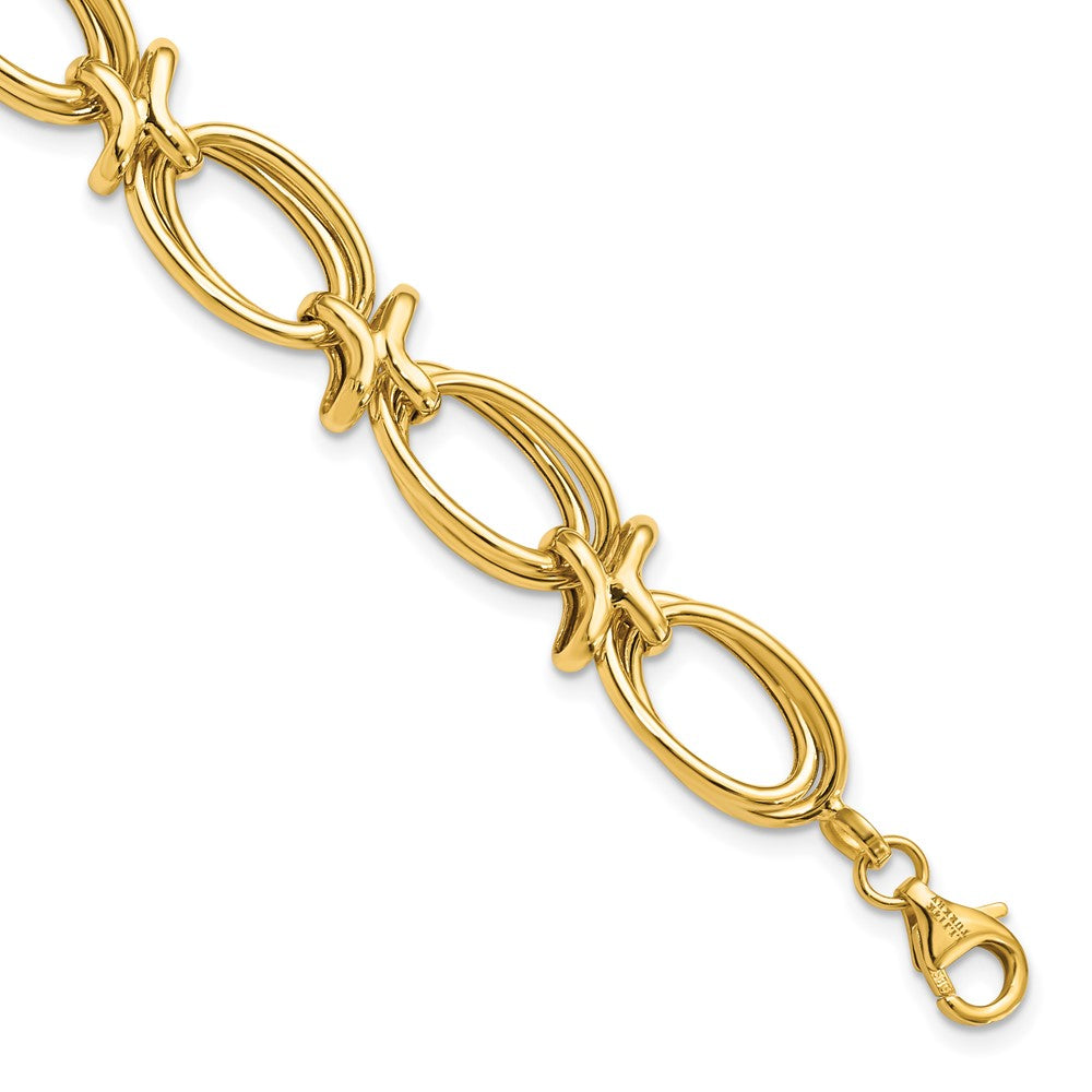 Leslie's 14K Polished Fancy Link BraceletLF1104-7