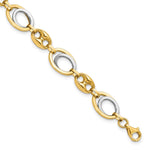 Load image into Gallery viewer, Leslie&#39;s 14K Two-tone Polished Fancy Link BraceletLF1106-7.5
