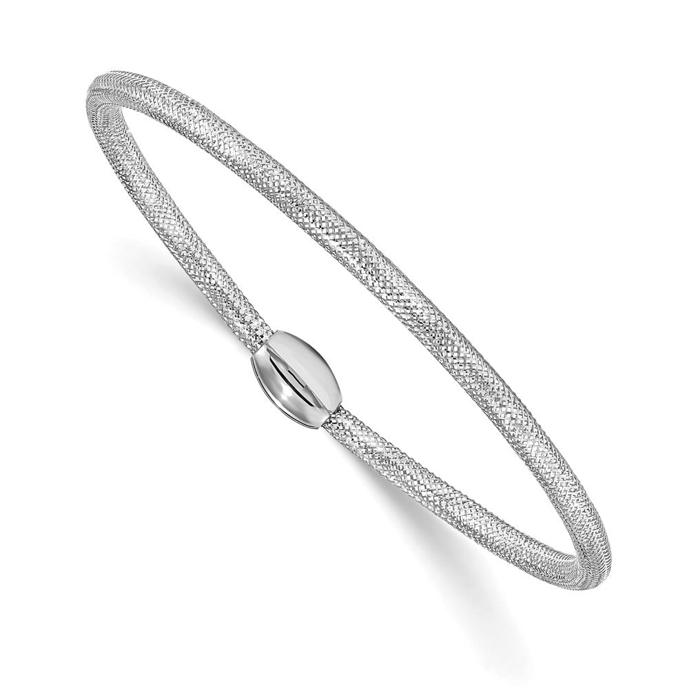 Leslie's 14K White Gold Polished Mesh Stretch BraceletLF1128