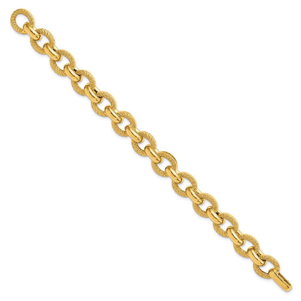 Leslie's 14K Polished & Textured Fancy Link BraceletLF1169-7.5