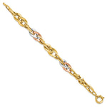 Load image into Gallery viewer, Leslie&#39;s 14K Two-tone w/White Rhodium Polished Fancy Link BraceletLF1185-7.5
