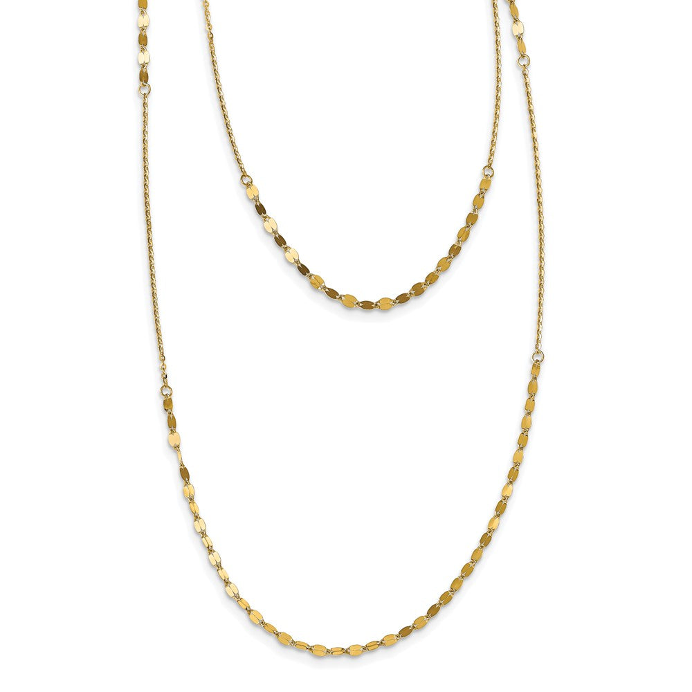 Leslie's 14K Polished D/C Adjustable 2 Layer w/3.5in ext. NecklaceLF1187-18